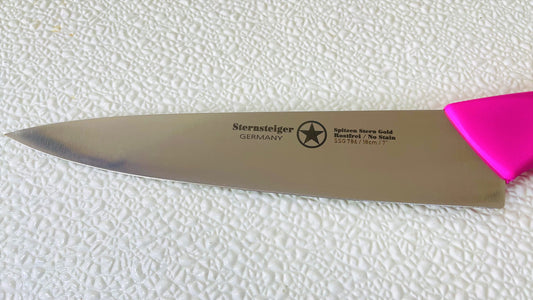 Ergo Chef's Knife in Pink handle