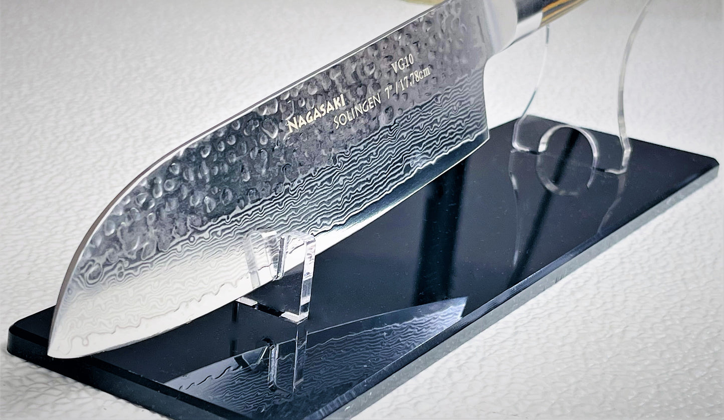 Nagasaki Cuchillo Santoku martillado a mano