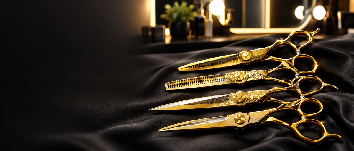 Sternsteiger Gold Blitz 6-Inch Professional Hair Scissors Set – Limited Edition Ergonomic Barber & Salon Shears