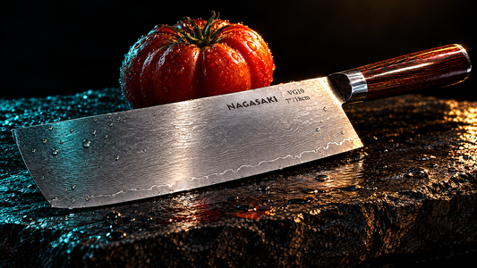 Nagasaki Nakiri Knife – Premium VG-10 Damascus Steel Japanese Vegetable Cleaver