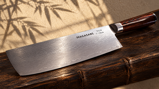 Nagasaki Nakiri Knife – Premium VG-10 Damascus Steel Japanese Vegetable Cleaver