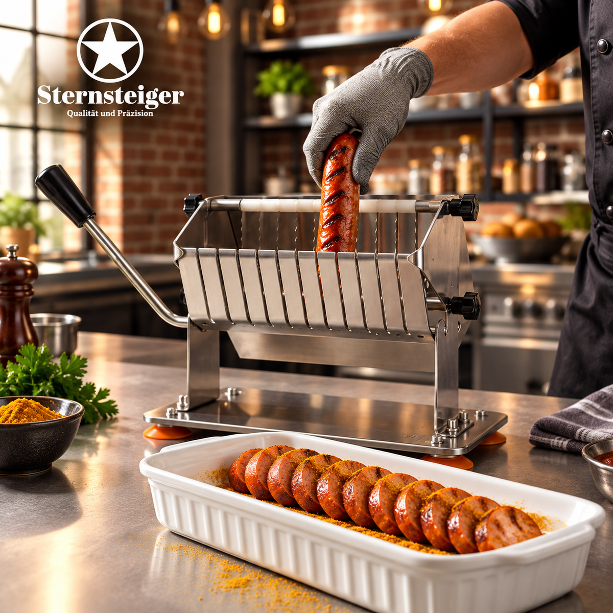 Sternsteiger Currywurstschneider, manuell