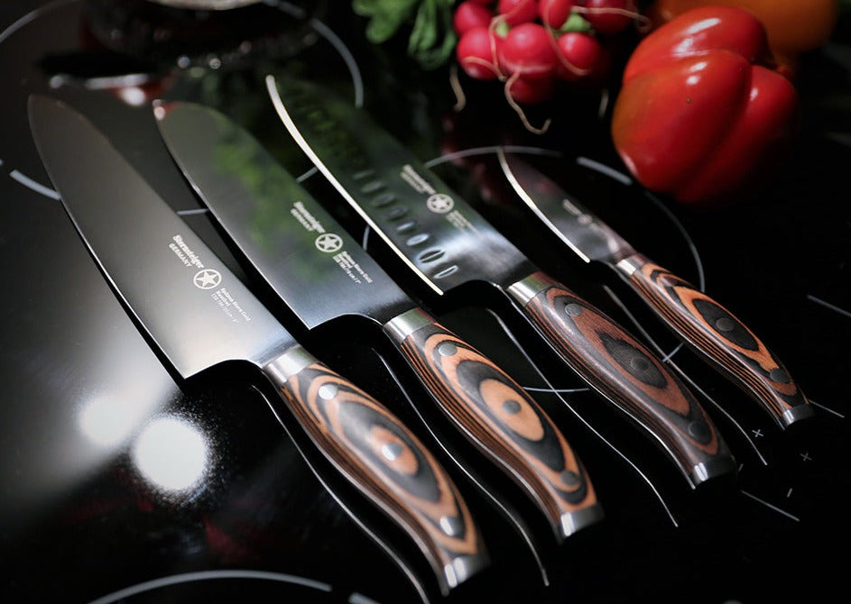 Sternsteiger Titanium Series /Full Set of 4 knives / Komplettsatz/ Titan Kochmesser Set