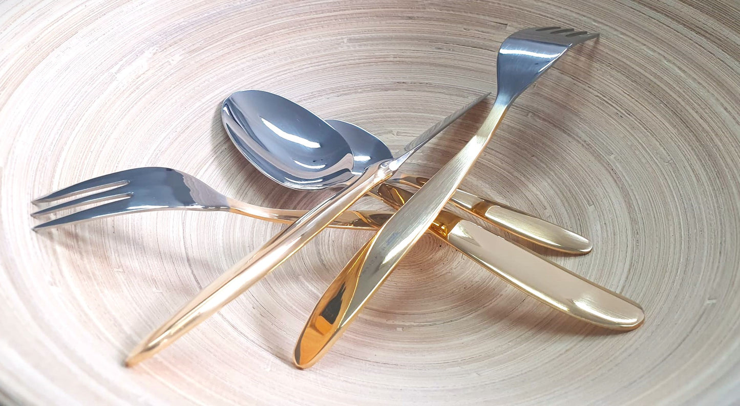 Diana Gold Tableware in half Gold - 30 pcs of unique Tableware